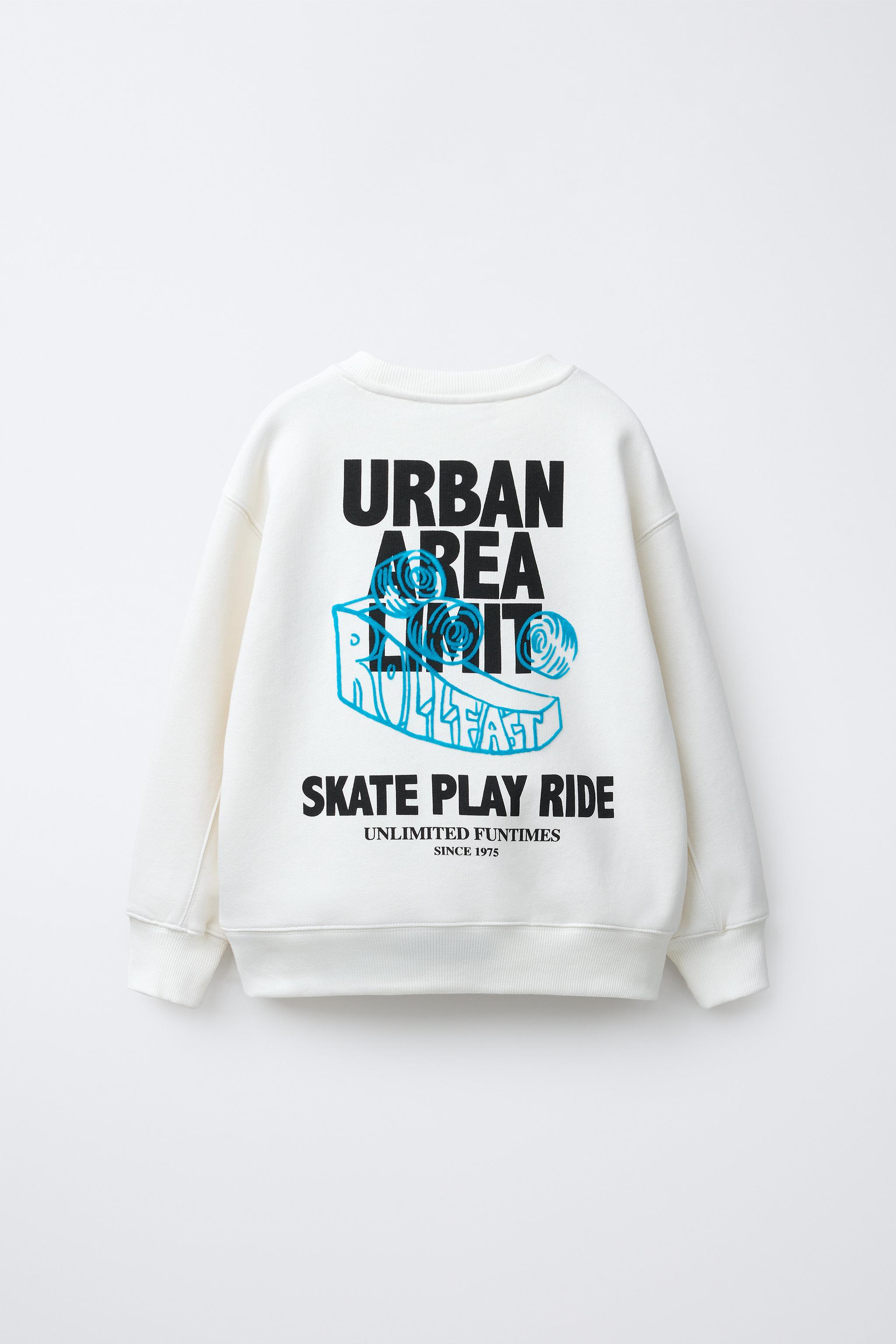 FLOCKED TEXT SWEATSHIRT